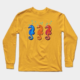 Three Seahorses Long Sleeve T-Shirt